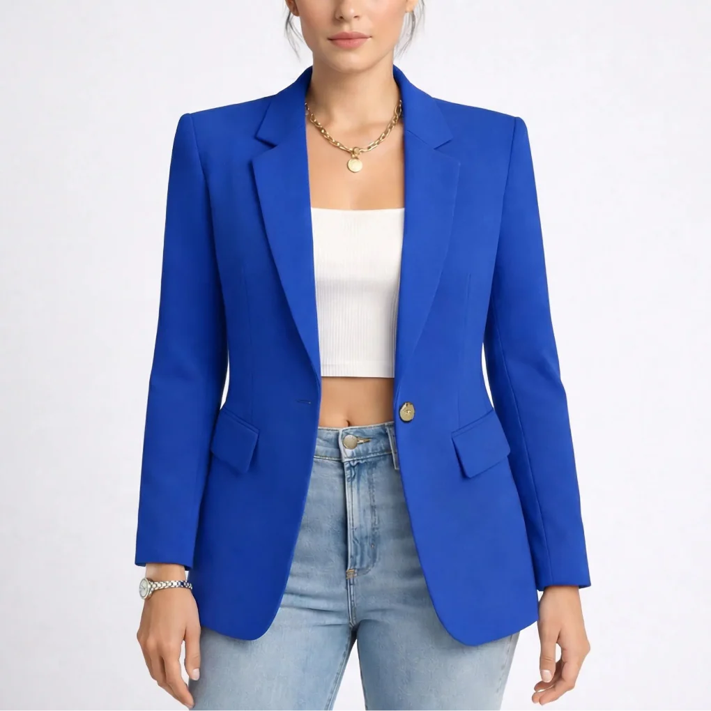 Claireux - Blazer estructurado de un solo botón para mujer
