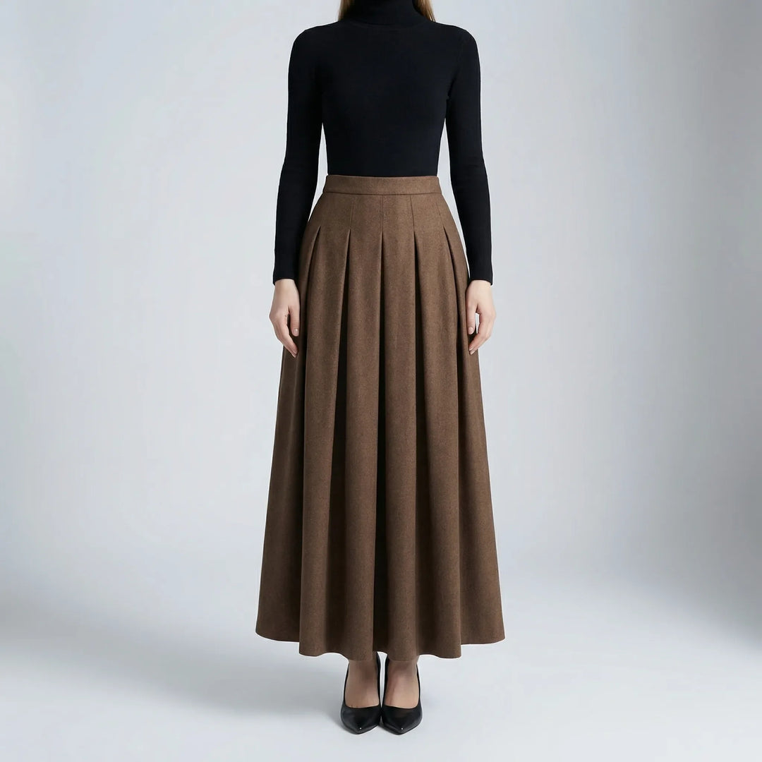 Clarette - Falda midi plisada de talle alto