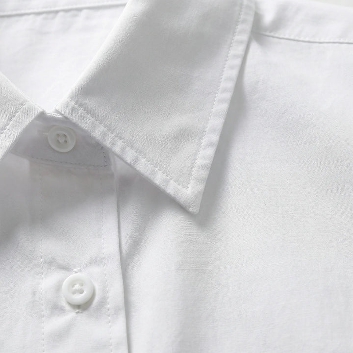 Clarvelle - Blusa estructurada de corte relajado con botones en la parte delantera