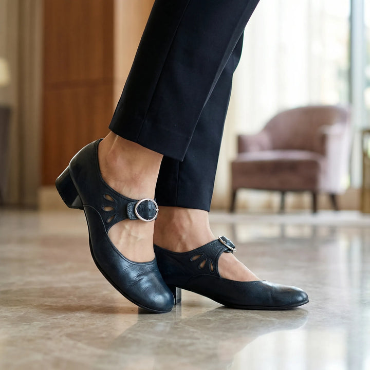 Claspette - Zapatos planos Mary Jane de tacón bajo y bloque