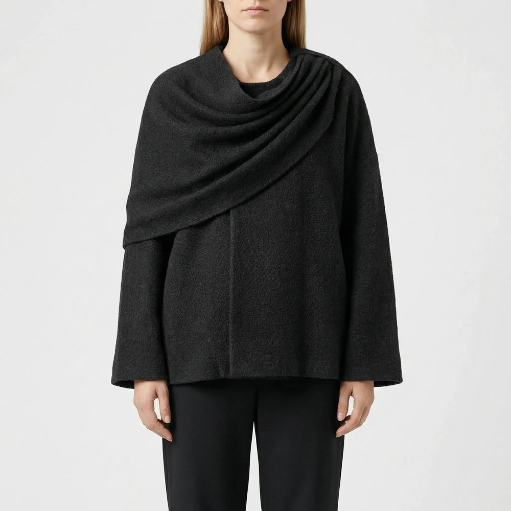 Cloryne - Abrigo de mujer estilo capa drapeada