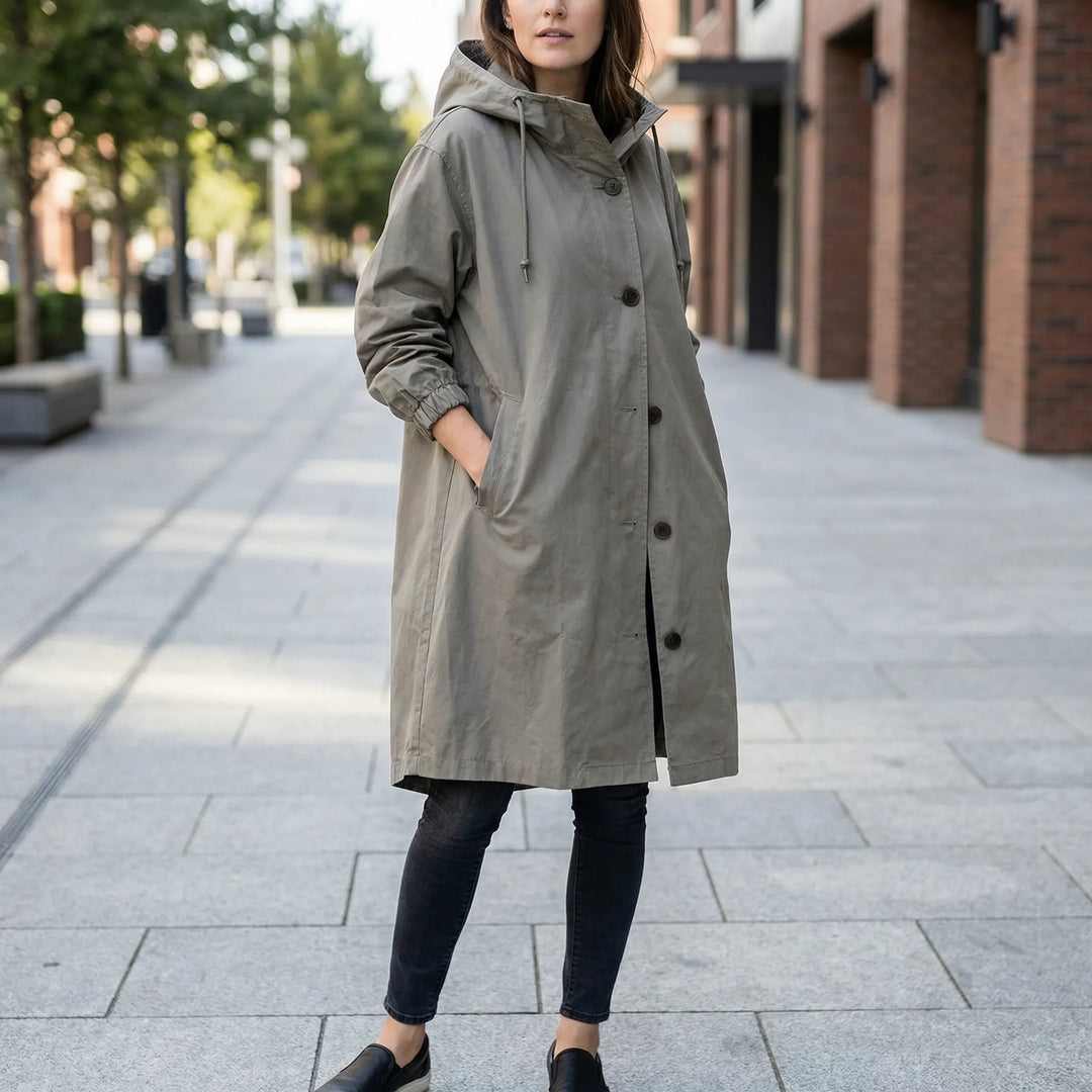 Clouddrape - Impermeable con capucha extragrande para mujer