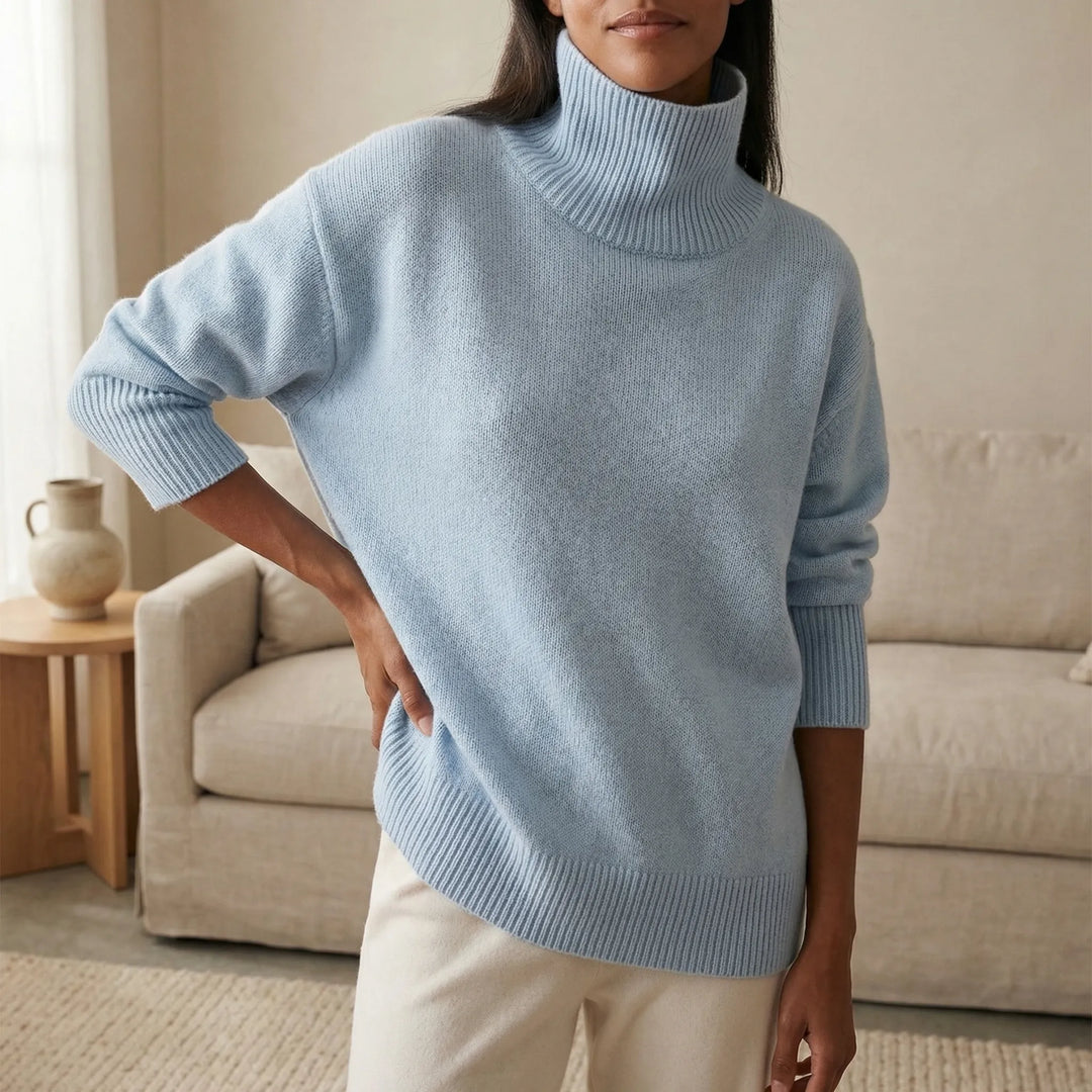Colvene - Jersey de cuello alto de punto para mujer