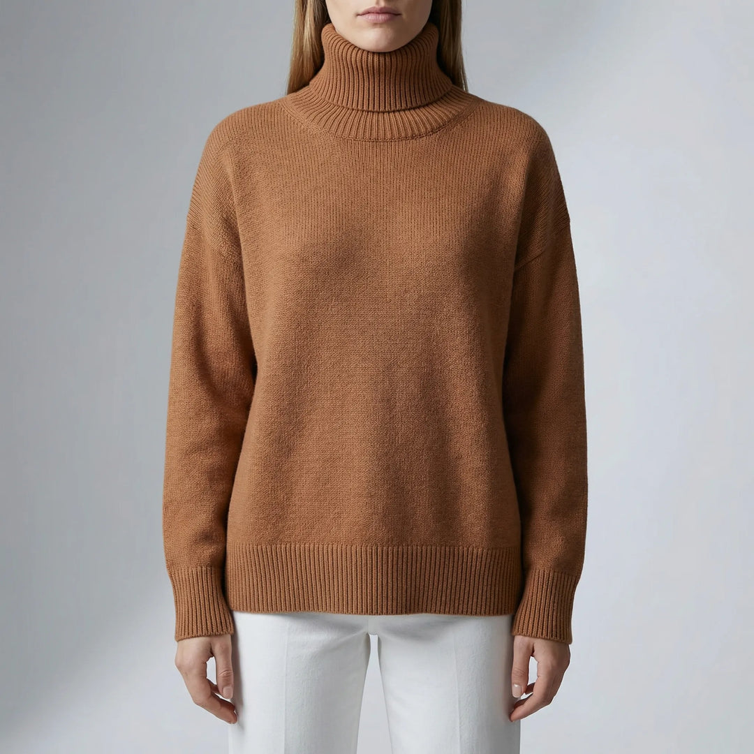 Colvene - Jersey de cuello alto de punto para mujer