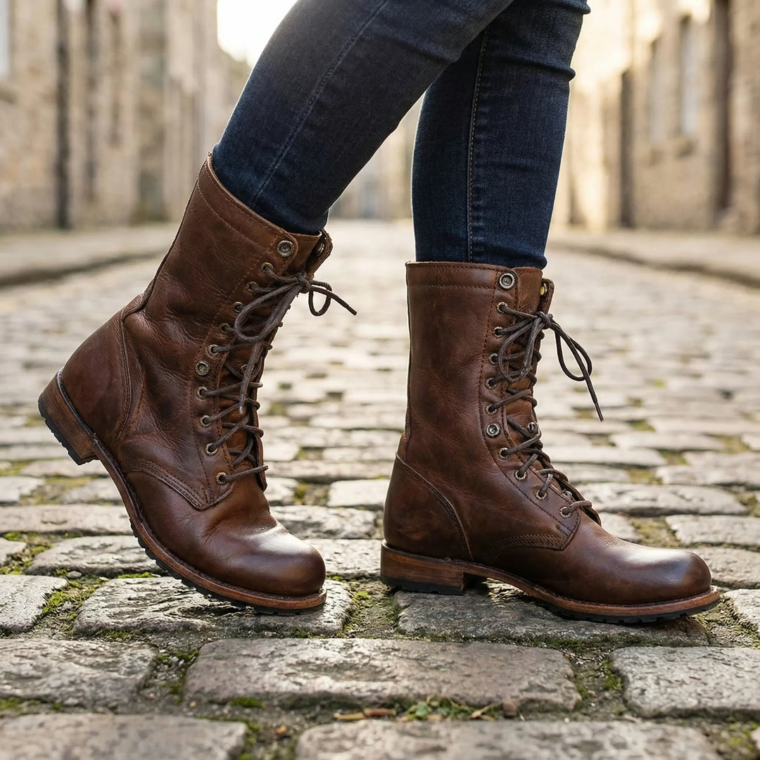 Combriva - Bota de combate de media caña con cordones