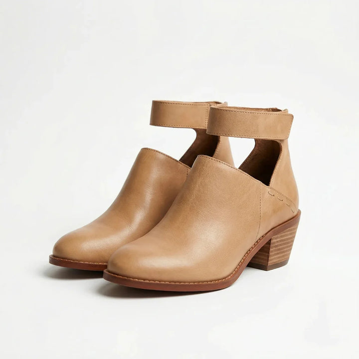 Comforvia - Zapato de tacón de bloque con correa al tobillo