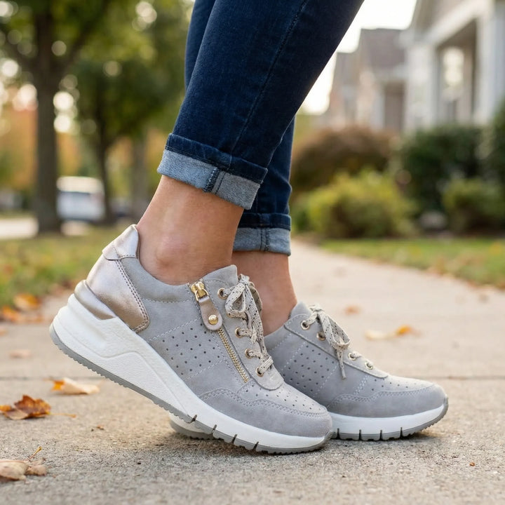 Comfovex - Zapatillas deportivas ortopédicas con cordones para mujer