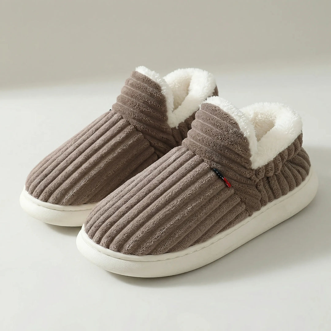 Cozirel - Pantuflas de interior acanaladas sin cordones