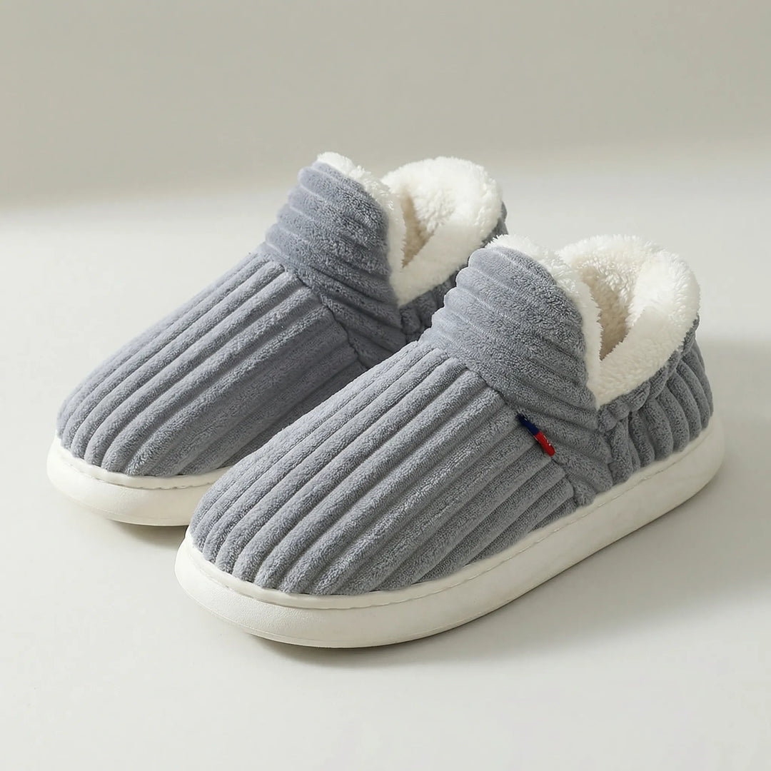 Cozirel - Pantuflas de interior acanaladas sin cordones