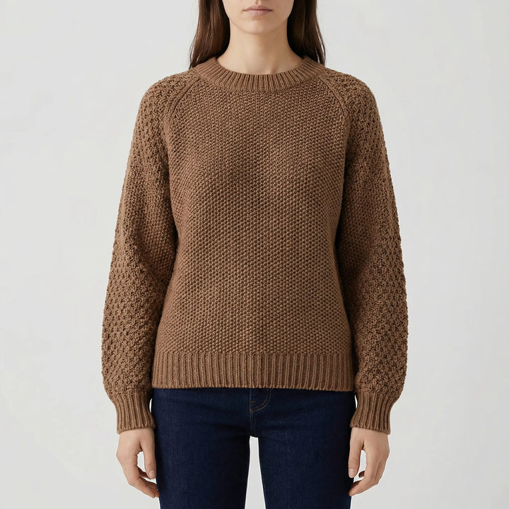 Cozlette - Jersey de punto holgado con cuello redondo