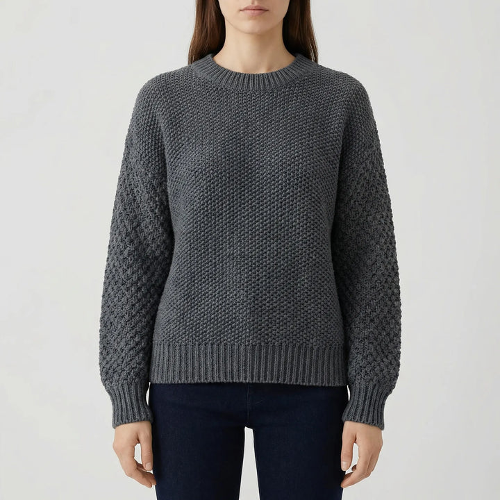 Cozlette - Jersey de punto holgado con cuello redondo
