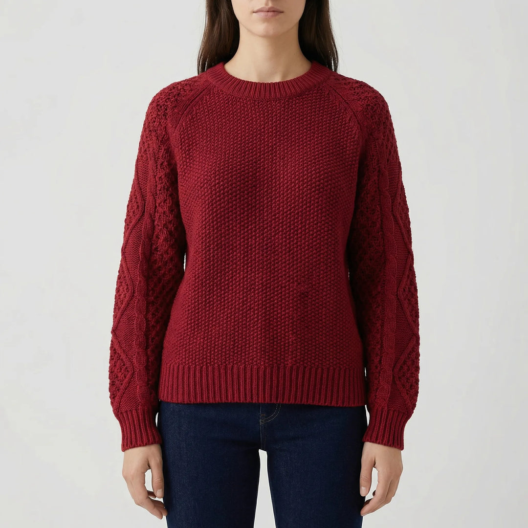Cozlette - Jersey de punto holgado con cuello redondo