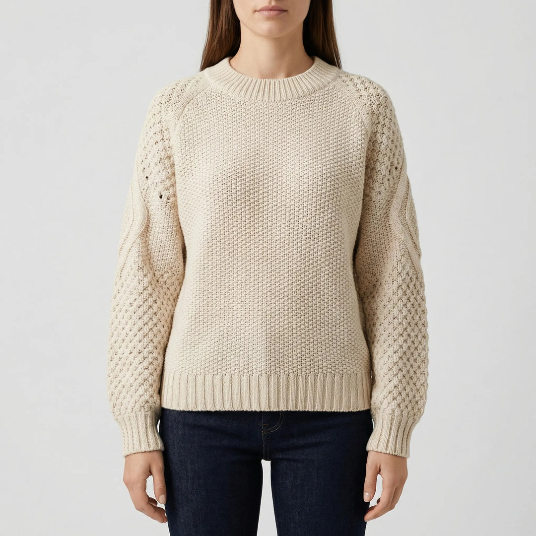 Cozlette - Jersey de punto holgado con cuello redondo
