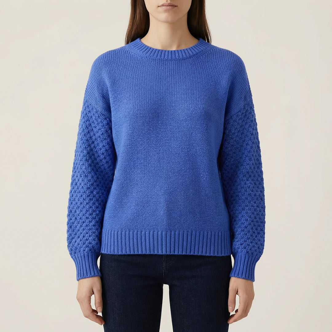 Cozlette - Jersey de punto holgado con cuello redondo