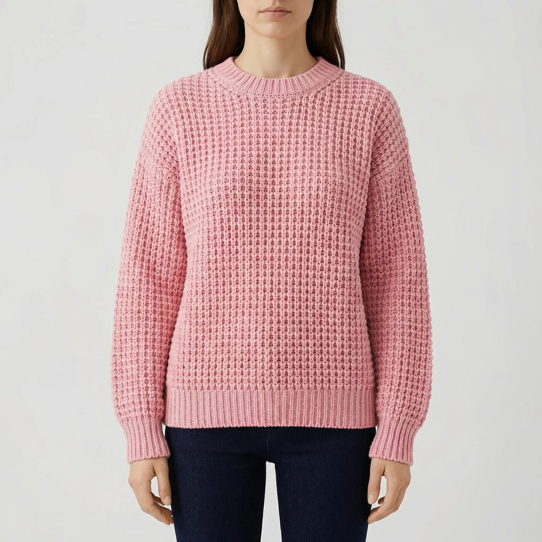 Cozlette - Jersey de punto holgado con cuello redondo