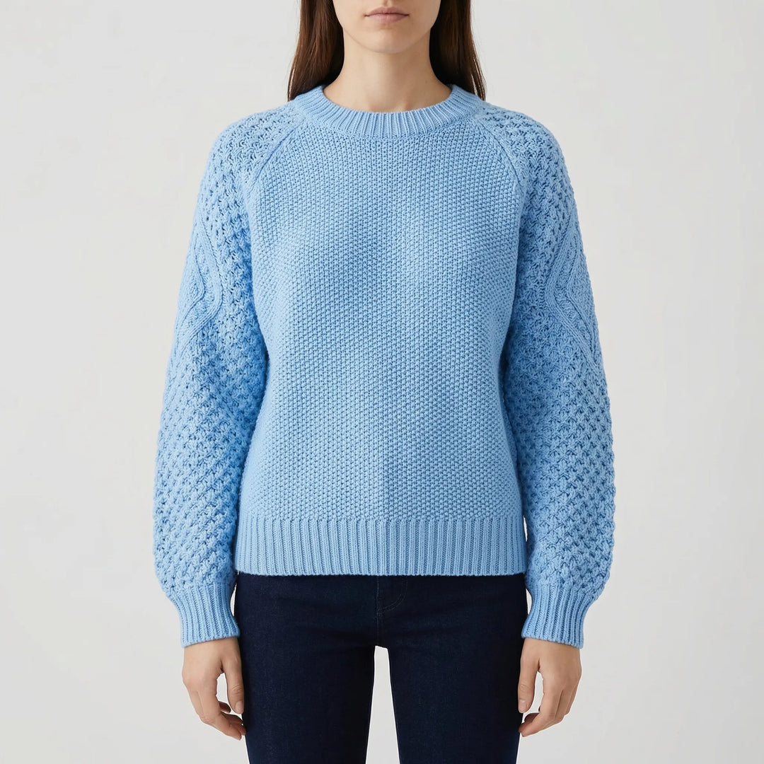 Cozlette - Jersey de punto holgado con cuello redondo