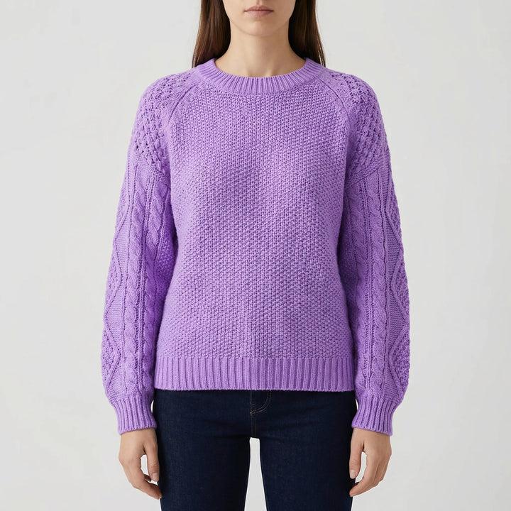 Cozlette - Jersey de punto holgado con cuello redondo