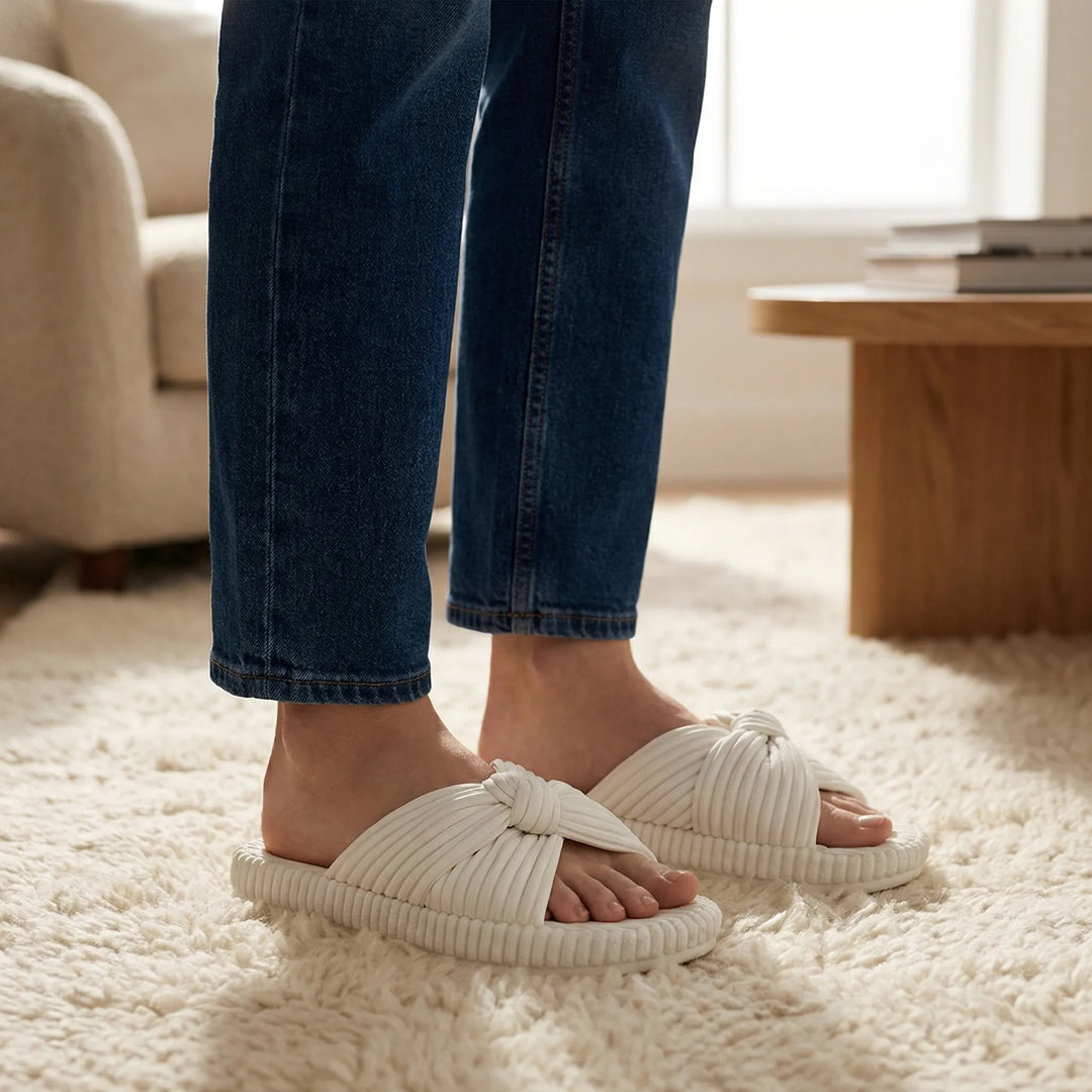 Cozorra - Pantuflas de interior sin cordones con tiras cruzadas