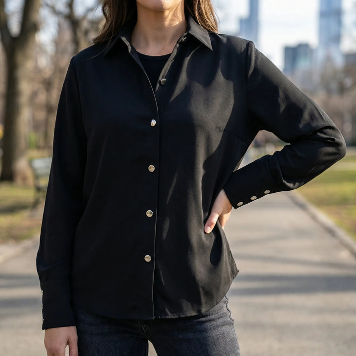 Crispelle - Camisa acolchada con botones para mujer