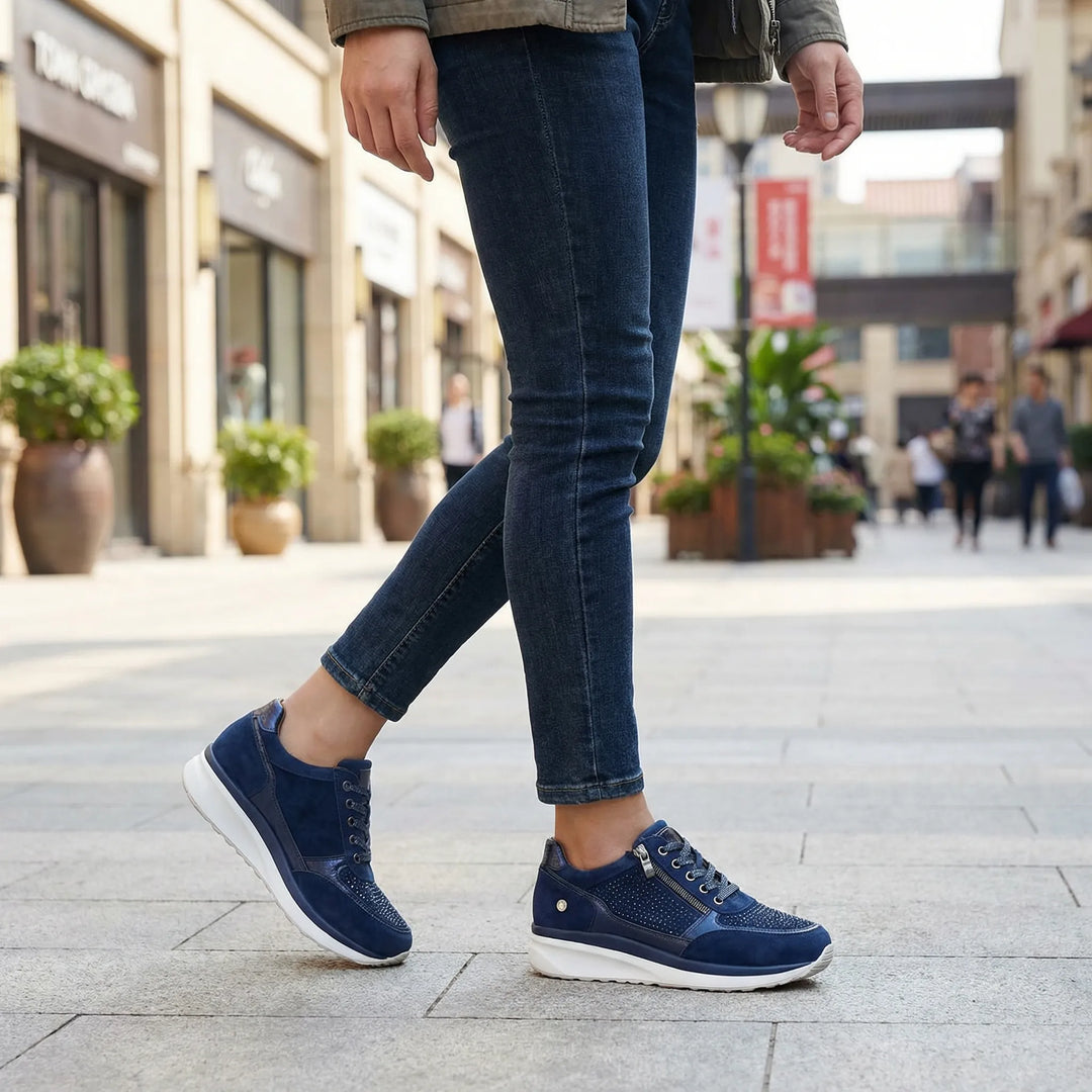 Crystella - Zapatillas con plataforma adornadas con cristales