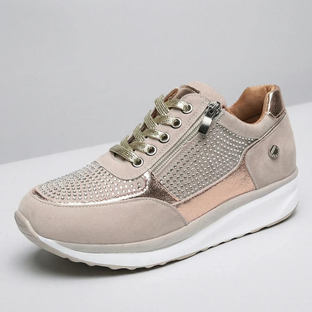 Crystella - Zapatillas con plataforma adornadas con cristales