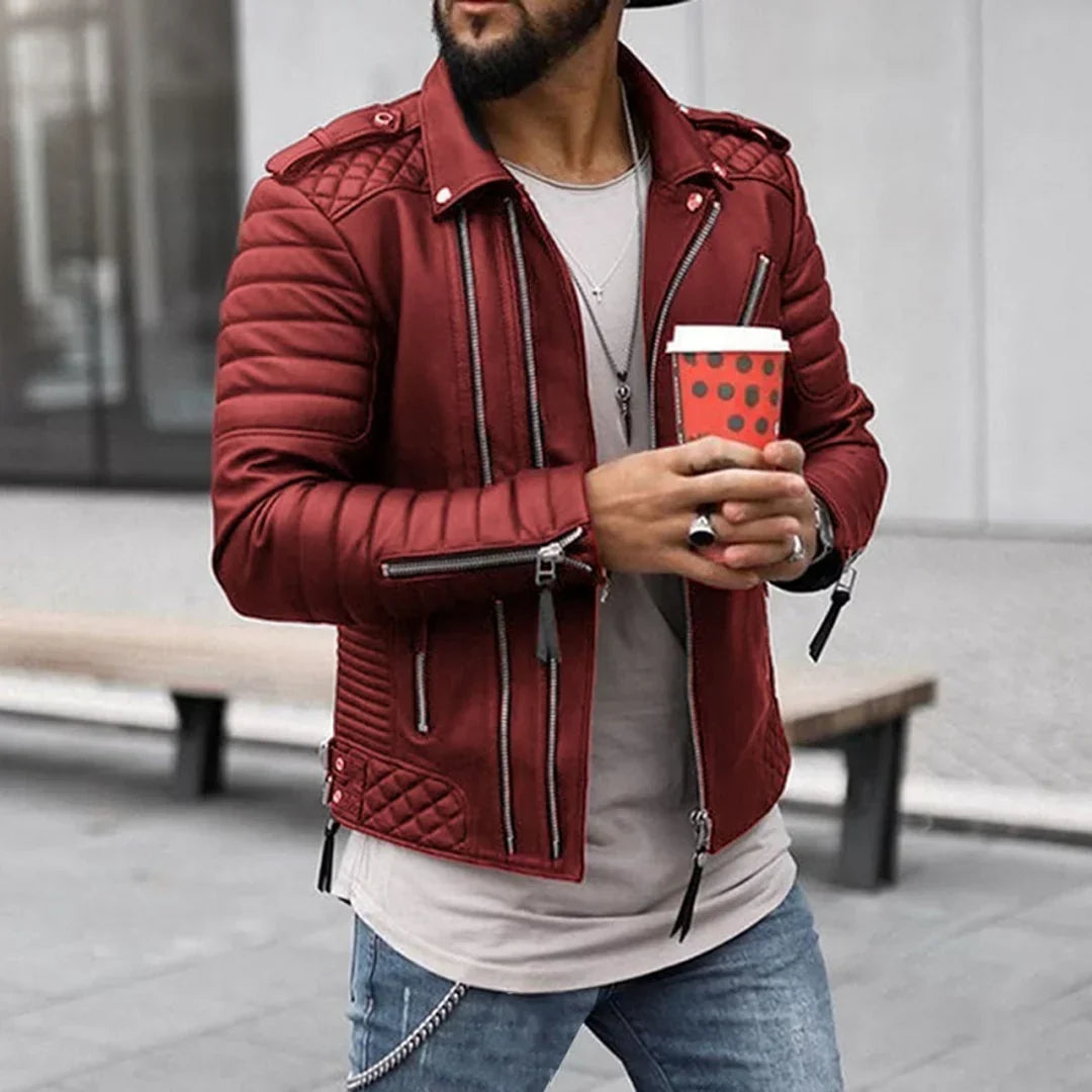 Chaqueta de cuero para hombre atemporal y resistente