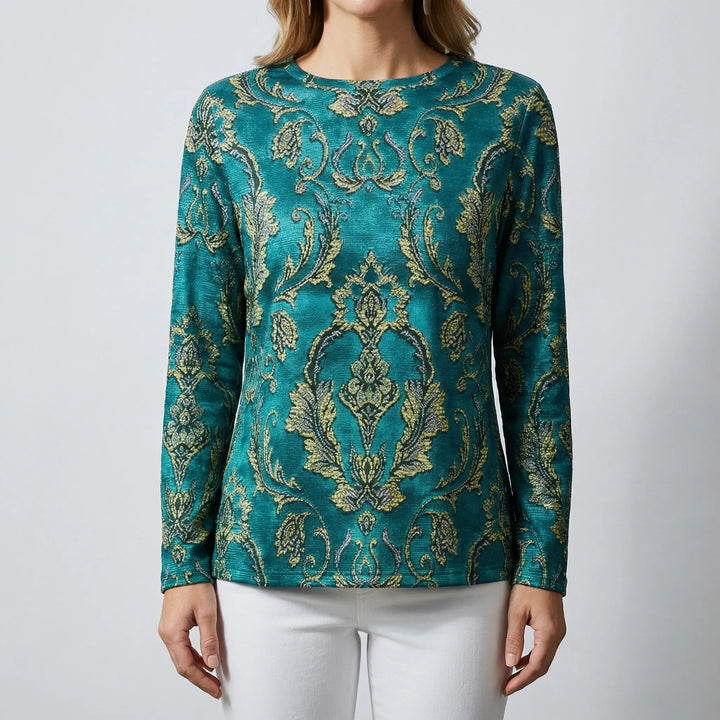 Damascelle - Blusa holgada de manga larga estampada