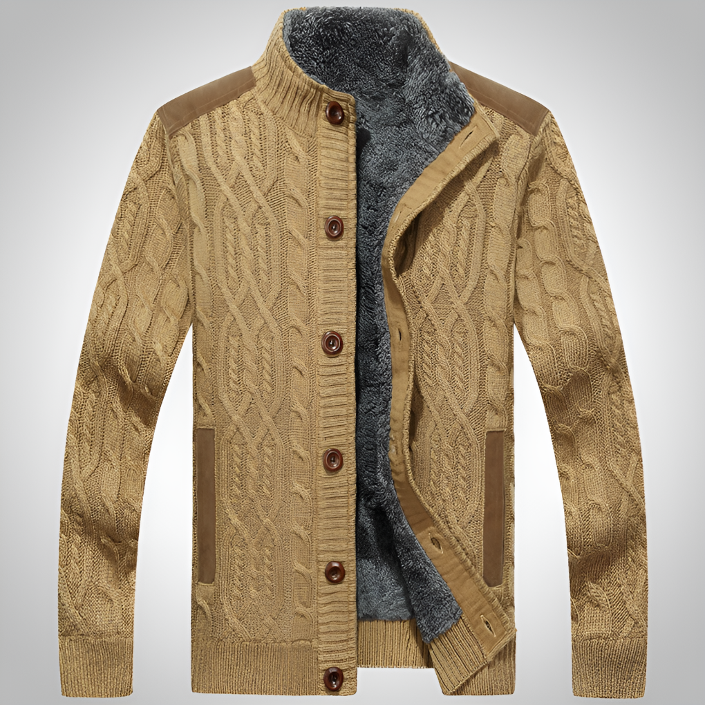 Chaqueta de Punto para Hombres – Forrada de Peluche para Mayor Calidez