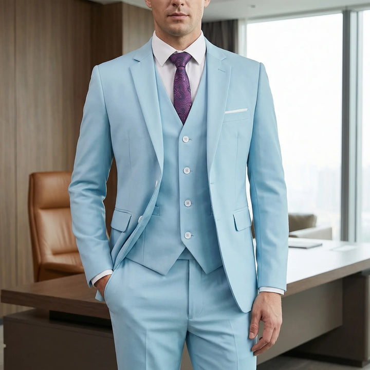 Daprano - Conjunto de traje formal de 3 piezas para hombre