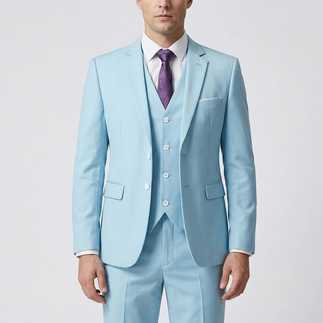 Daprano - Conjunto de traje formal de 3 piezas para hombre