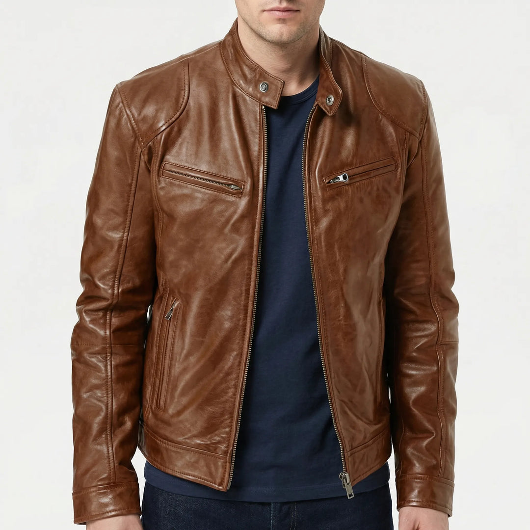 Darkcroft - Chaqueta de hombre con cremallera y corte entallado