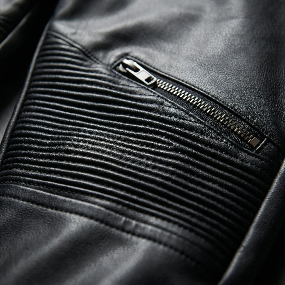 Darklyn - Pantalones de moto ajustados de piel sintética