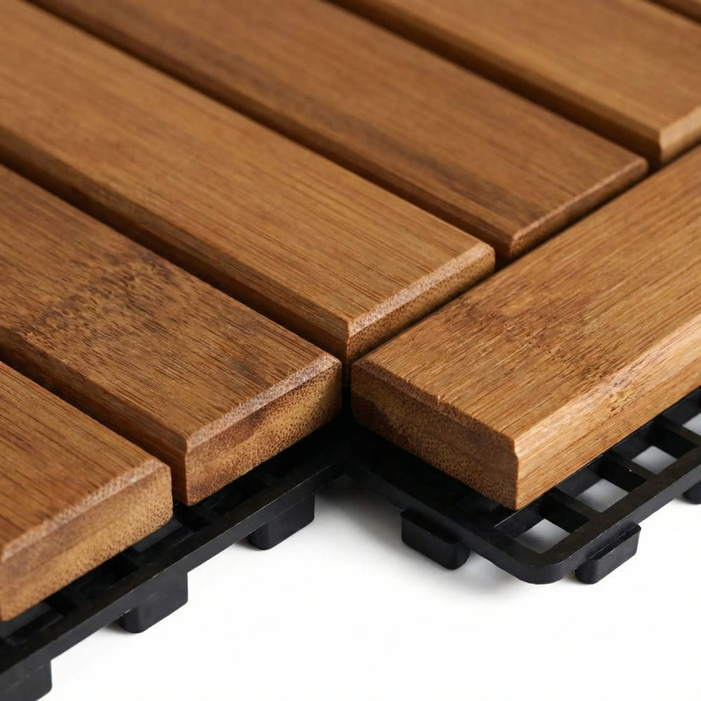 Deckora - Baldosa de madera entrelazada para exteriores