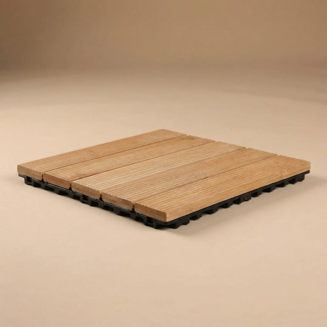 Deckora - Baldosa de madera entrelazada para exteriores