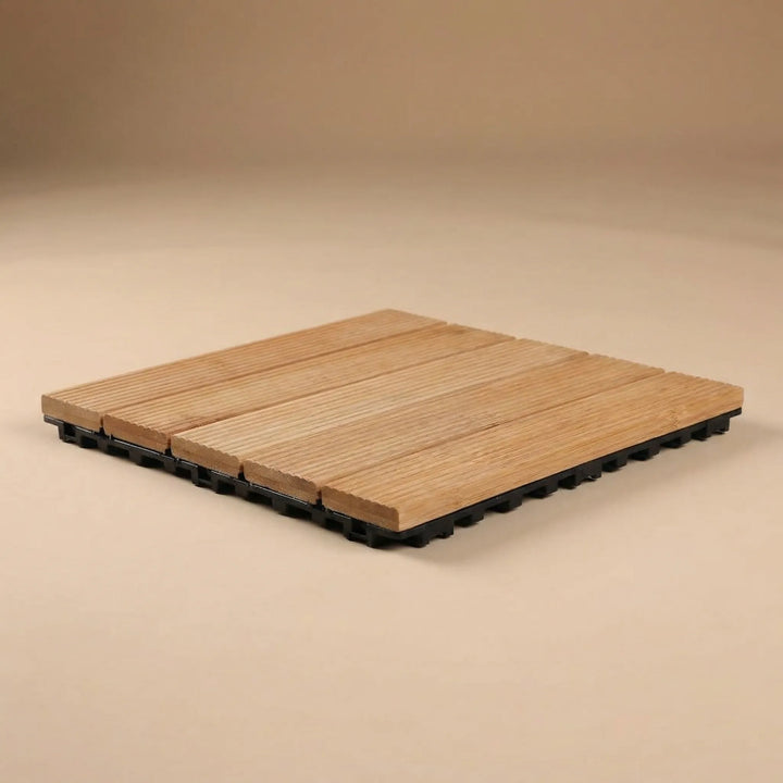 Deckora - Baldosa de madera entrelazada para exteriores