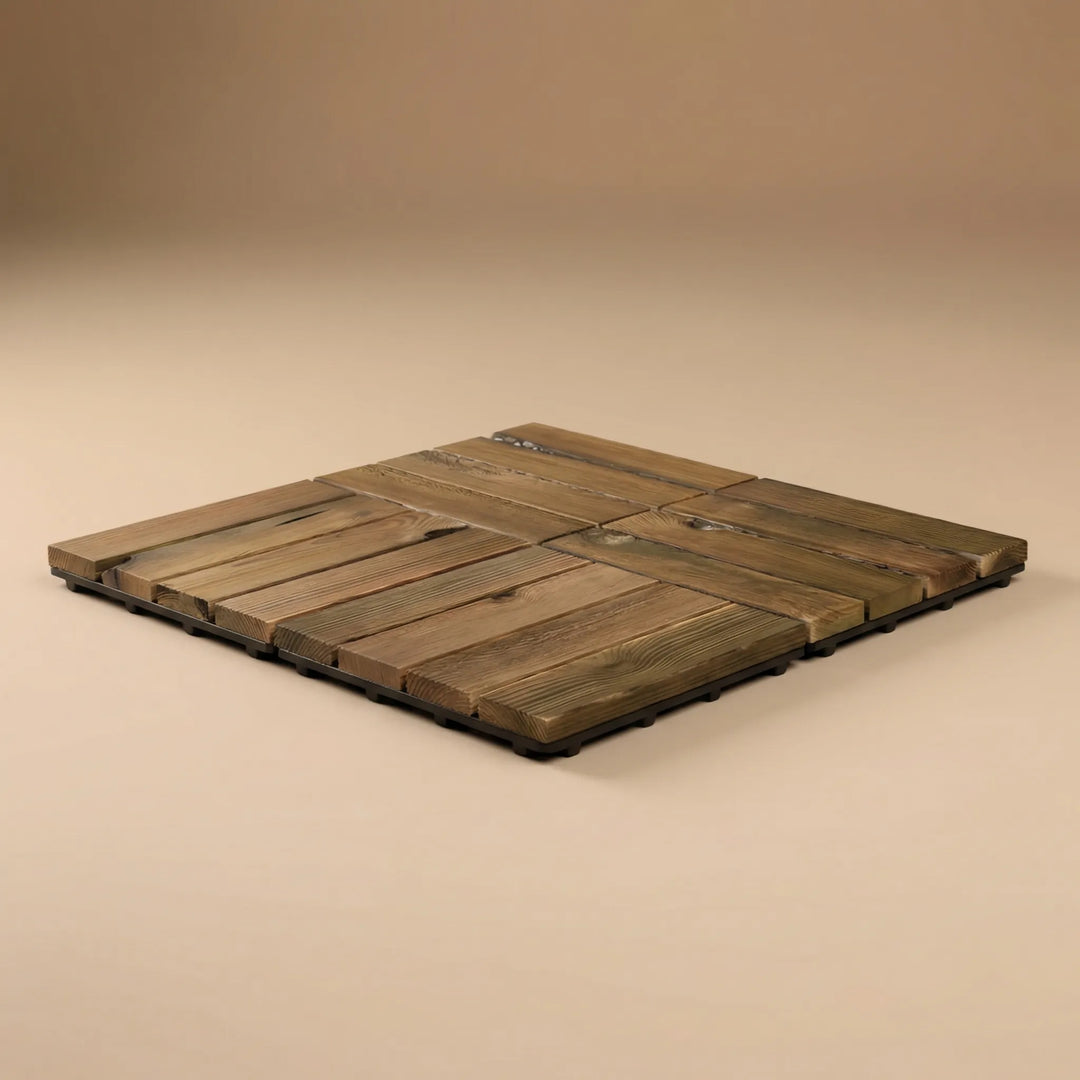 Deckora - Baldosa de madera entrelazada para exteriores