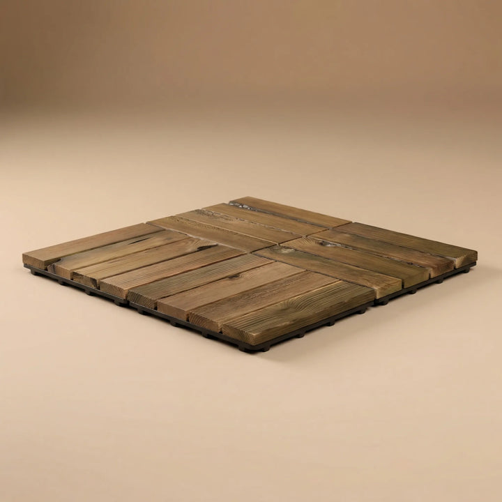 Deckora - Baldosa de madera entrelazada para exteriores