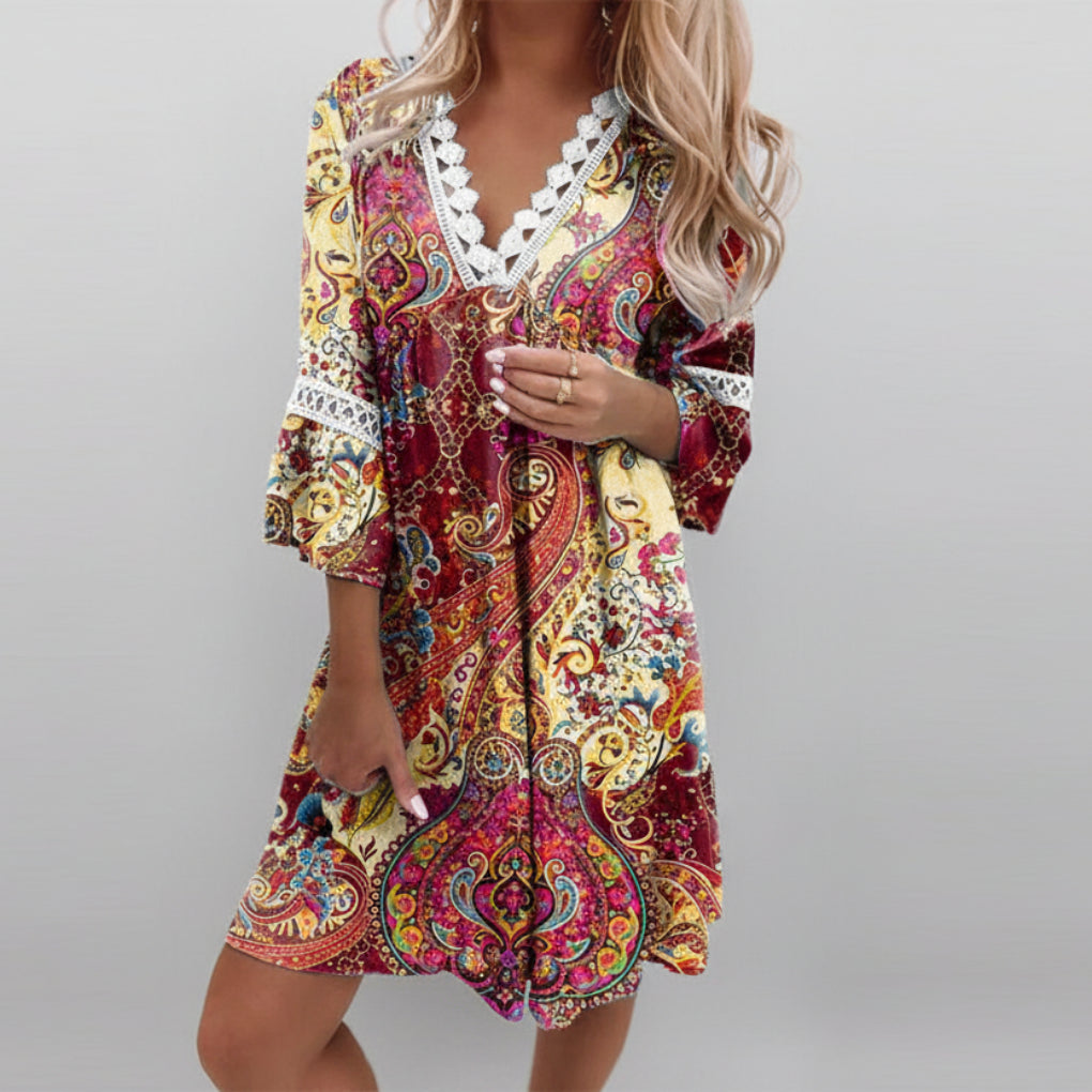 Vestido Suelto Impreso Estiloso