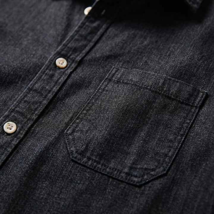 Denvrex - Camisa vaquera de manga larga con botones delanteros
