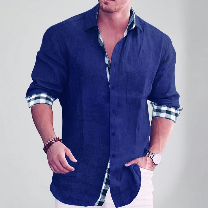 Dexholm - Camisa informal de manga larga con botones delanteros