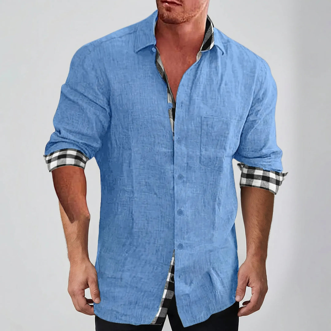 Dexholm - Camisa informal de manga larga con botones delanteros