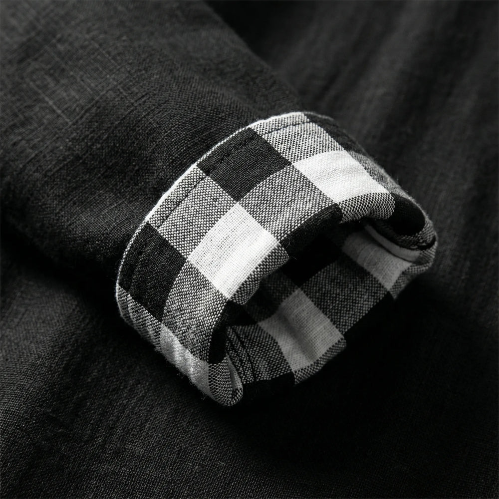 Dexholm - Camisa informal de manga larga con botones delanteros