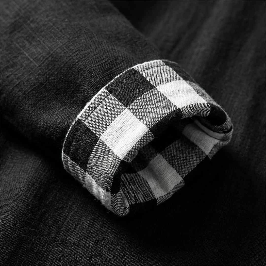 Dexholm - Camisa informal de manga larga con botones delanteros