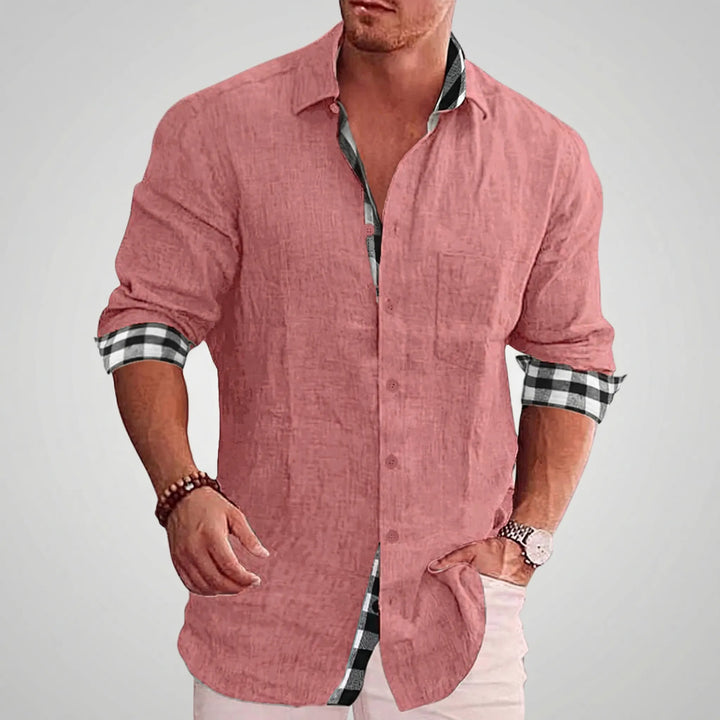 Dexholm - Camisa informal de manga larga con botones delanteros