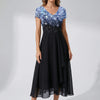 Vestido Midi con Estampado Floral y Cuello en V para Mujeres