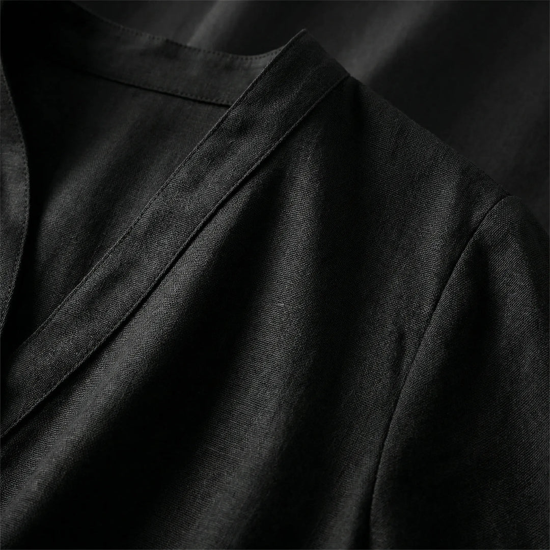 Dravilex - Vestido largo hasta el suelo con escote en V