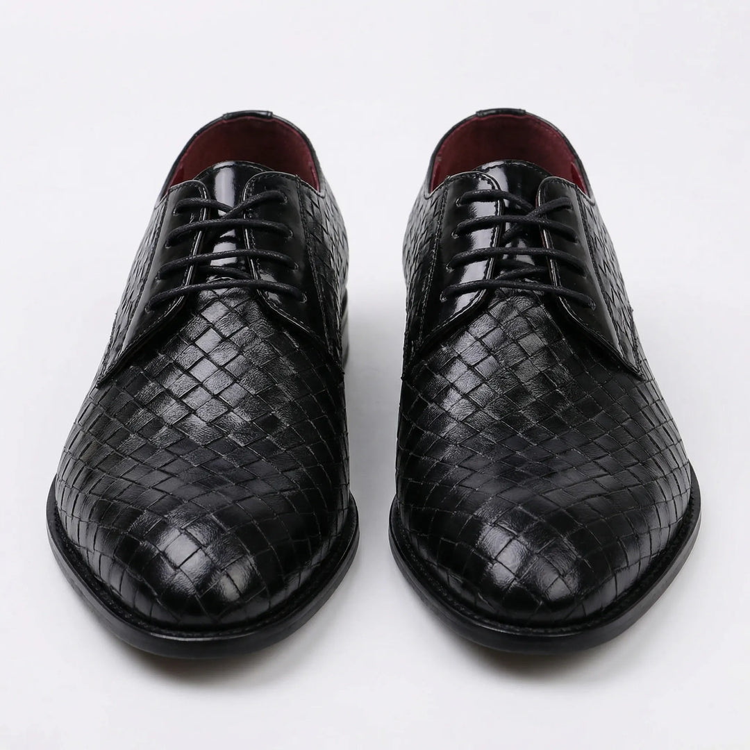 Dressivo - Zapato de vestir con cordones de piel texturizada