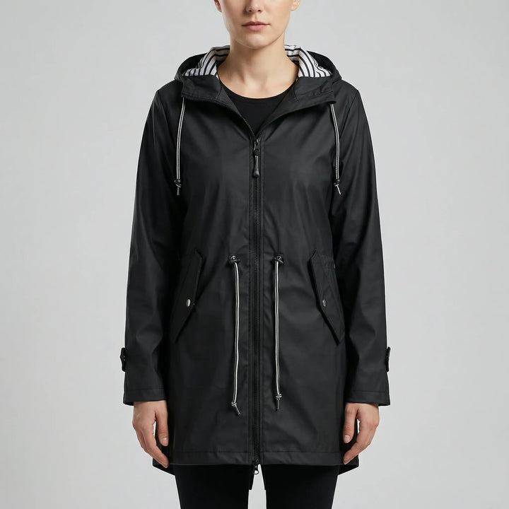 Drizzlara - Chaqueta de exterior con capucha repelente al agua