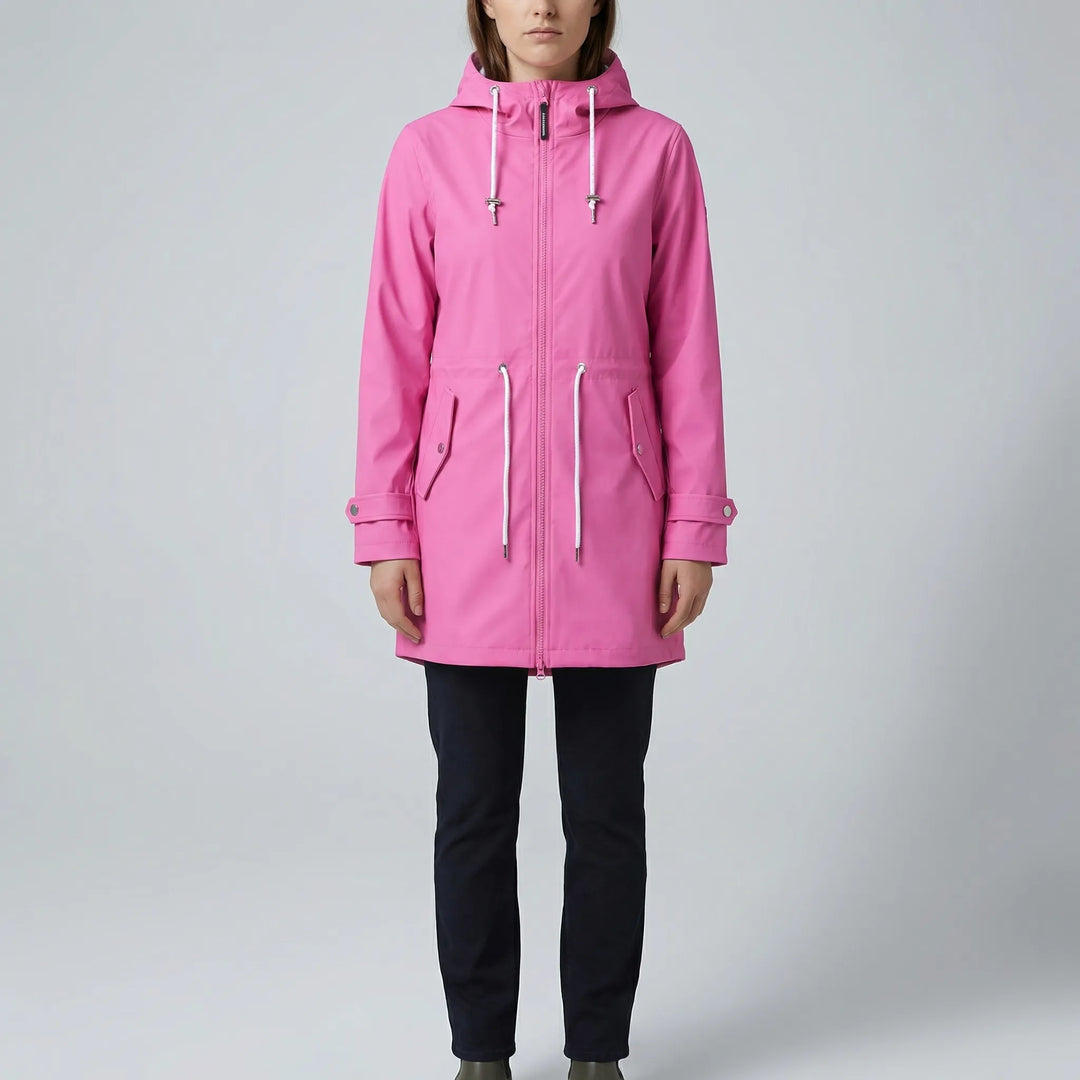 Drizzlara - Chaqueta de exterior con capucha repelente al agua