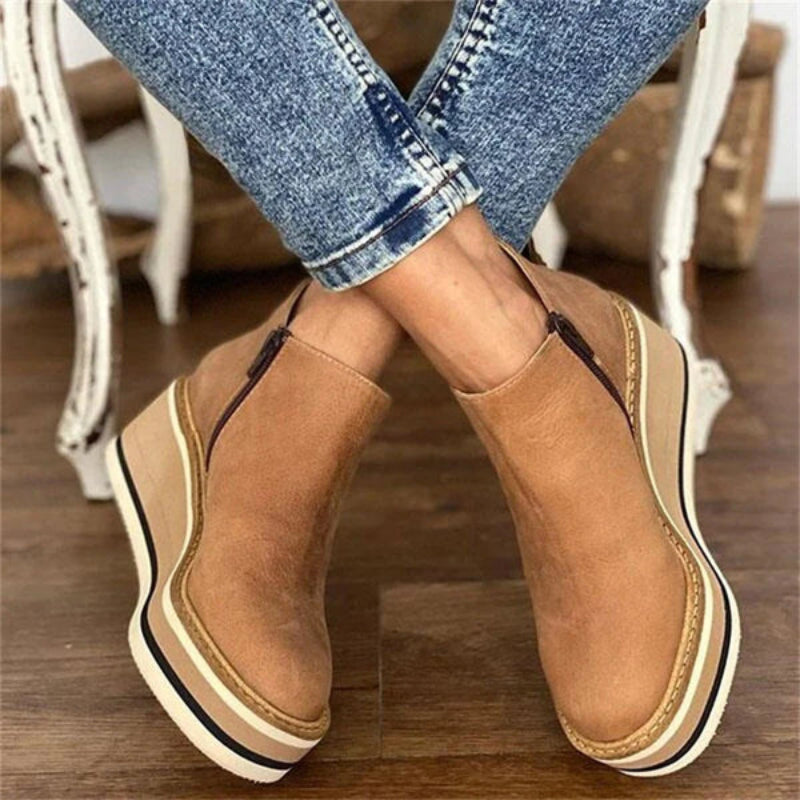Botines de cuña para mujer con encanto vintage